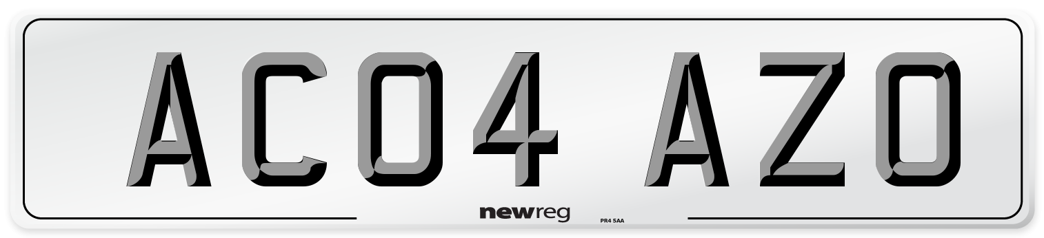 AC04 AZO Number Plate from New Reg